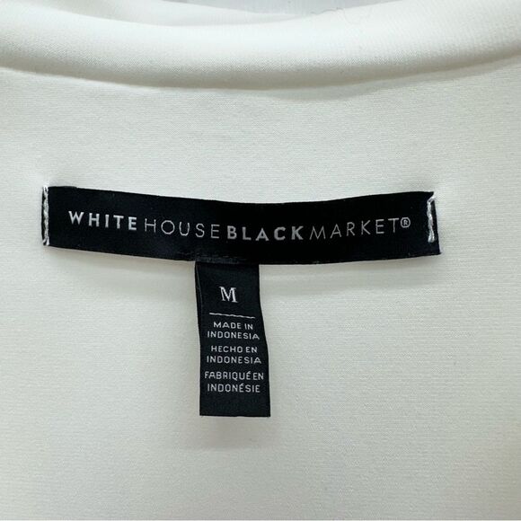 White House Black Market off white sleeveless dress v neck women's‎ medium. - Picture 4 of 7